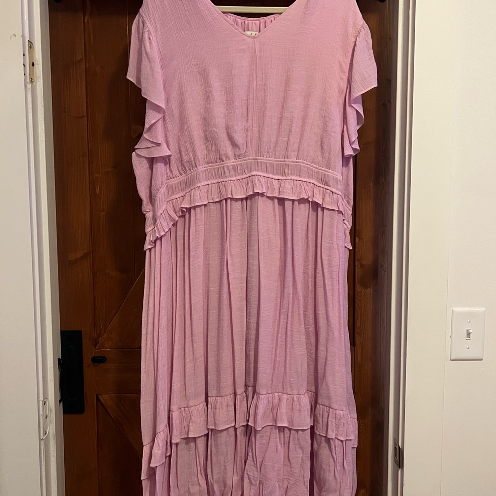Wonderly Pink Ruffled Tiered Sundress Casual